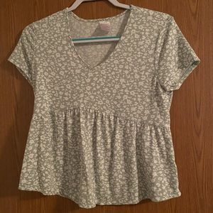 Green Floral Flowy Shirt